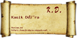 Kasik Dóra névjegykártya