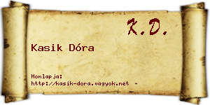 Kasik Dóra névjegykártya